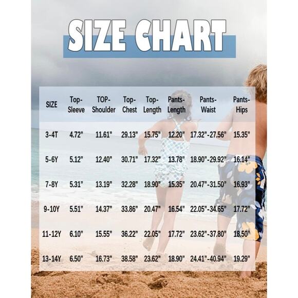 Tunevuse Boys Hawaiian 3pc Cabana Set Shirt Shorts Hat Blue Floral Outfit NEW - Picture 6 of 9